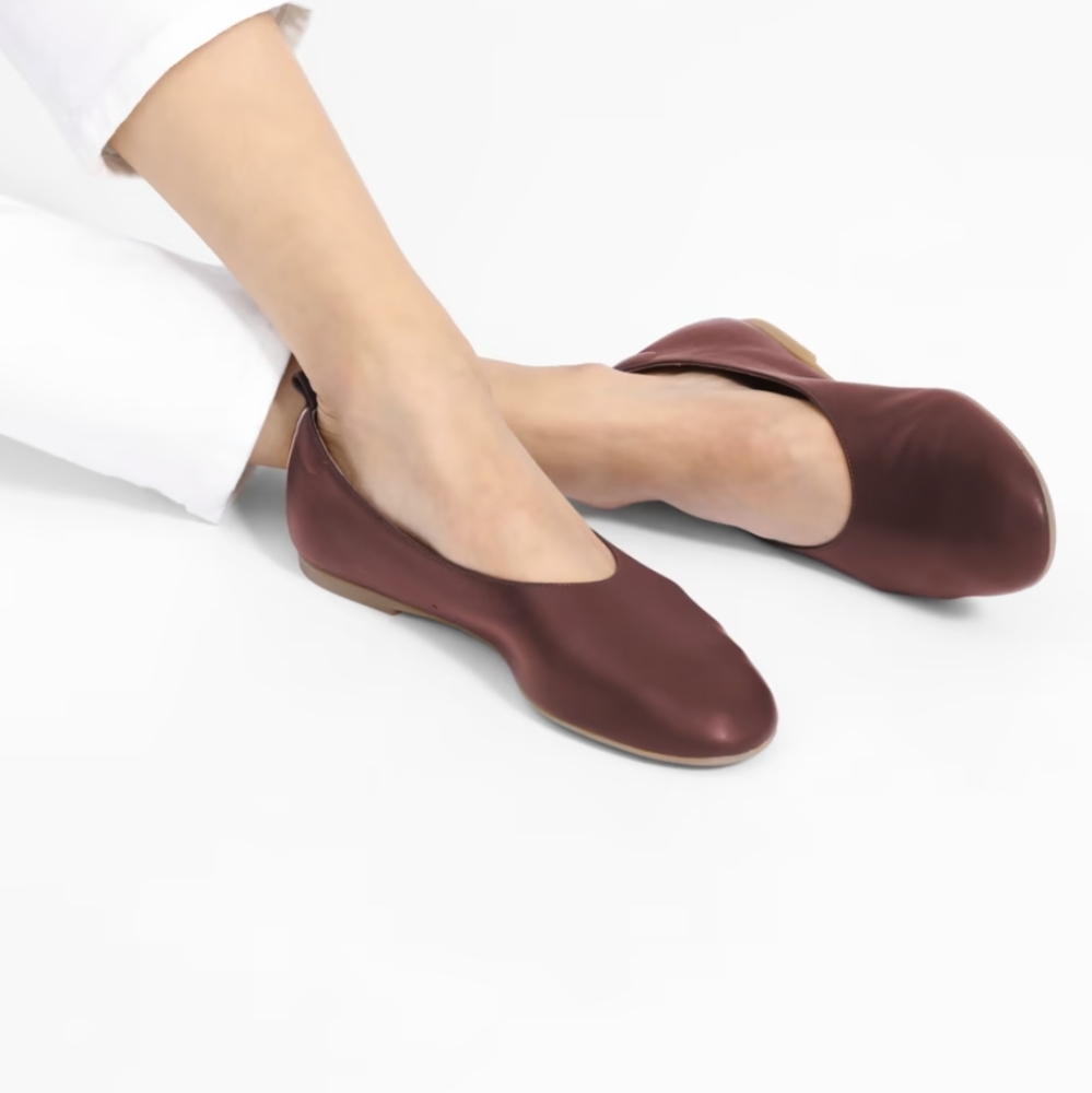 Everlane Burgundy Leather Ballet Flats